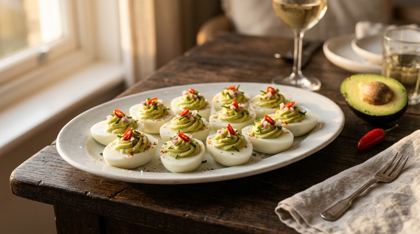 Pittig Gevuld ei met Avocado recept Pittig Gevuld ei met Avocado recept