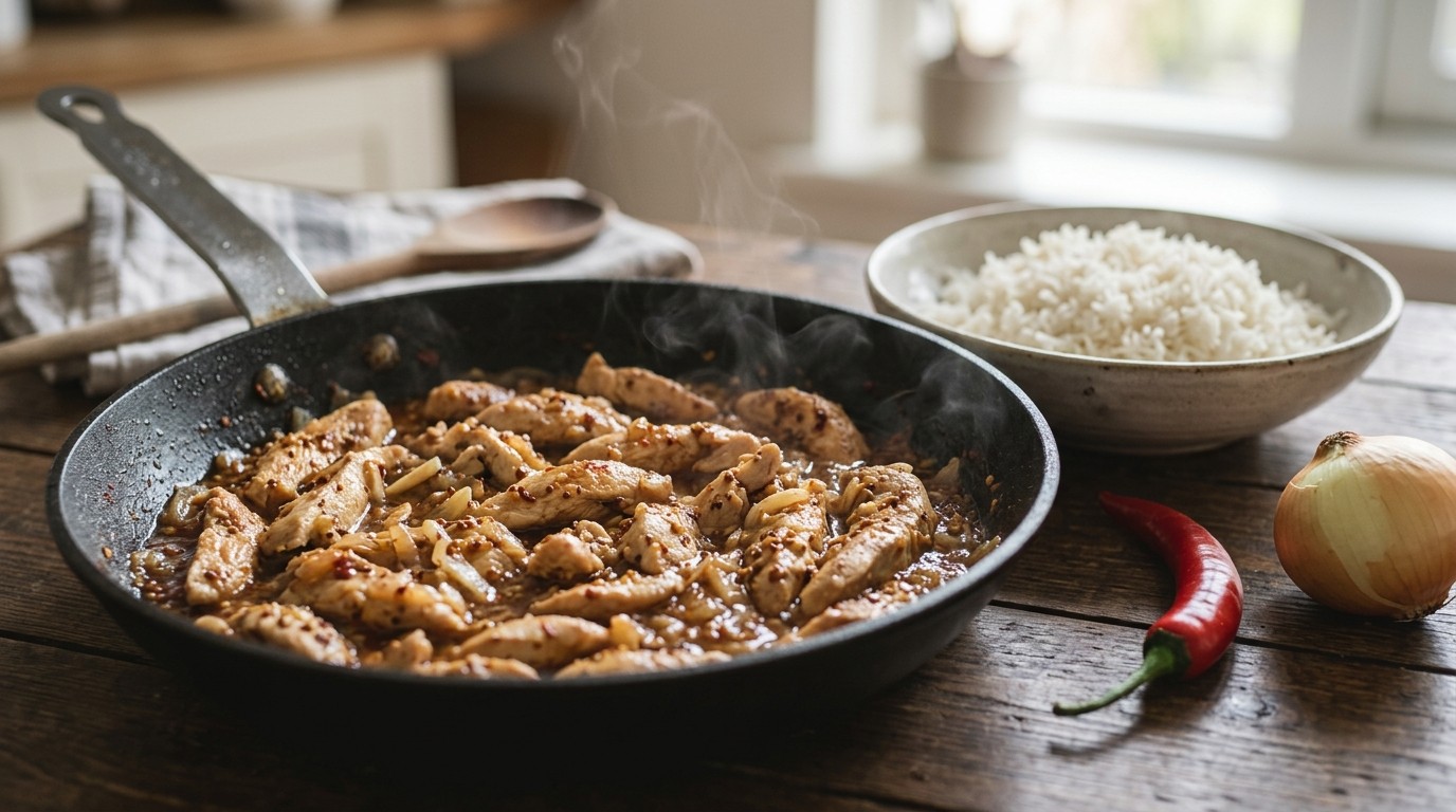 Pittige kip met Knoflook, Sambal en Mosterd