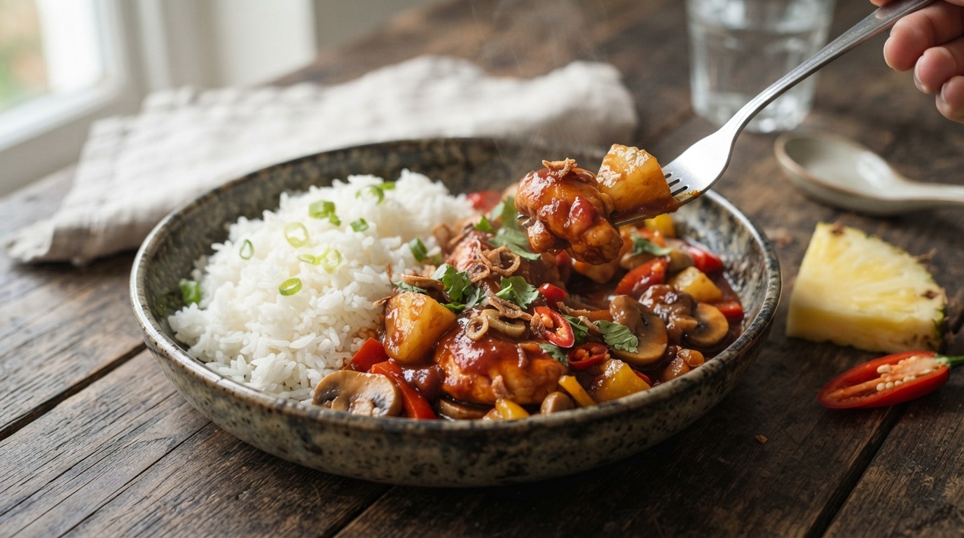 Pittige kip met Rijst recept Pittige kip met Rijst recept