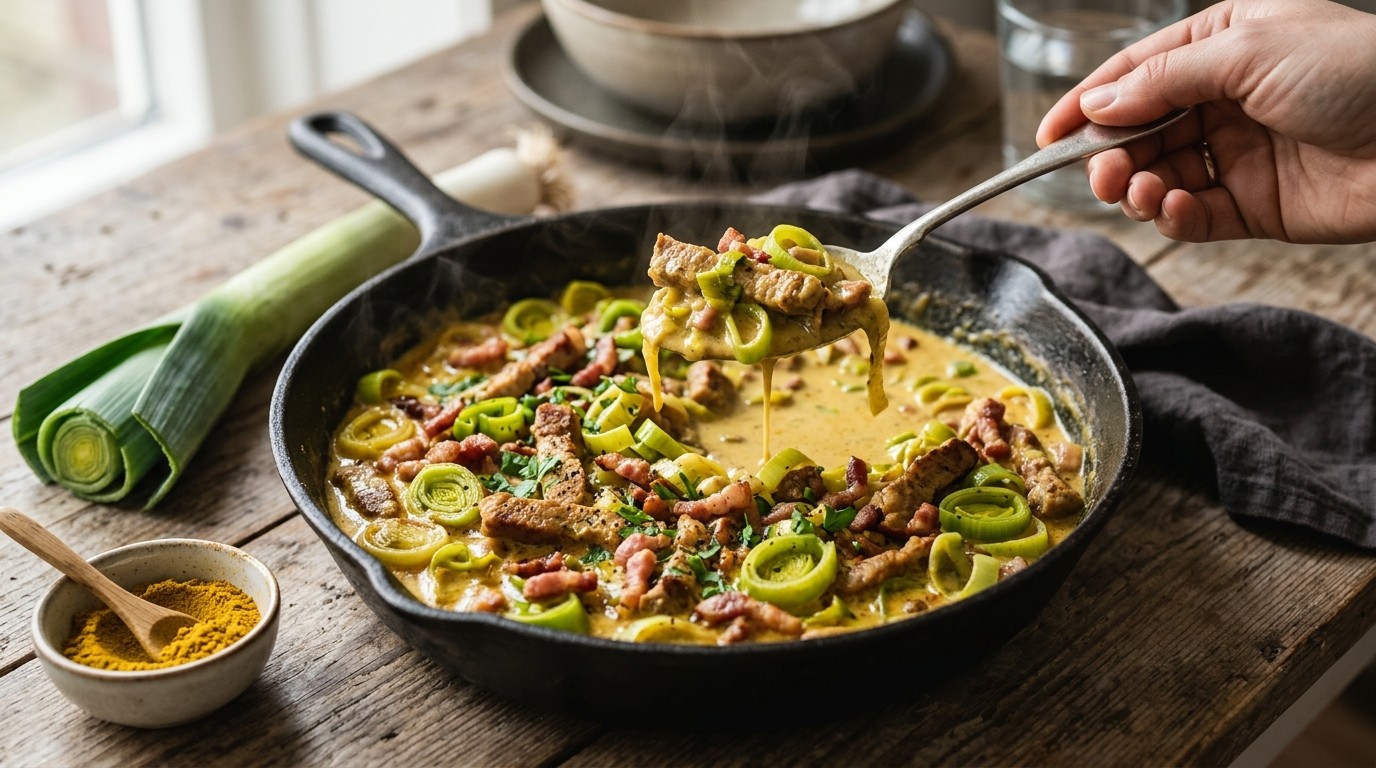 Pittige Prei met Varkensreepjes recept Pittige Prei met Varkensreepjes recept