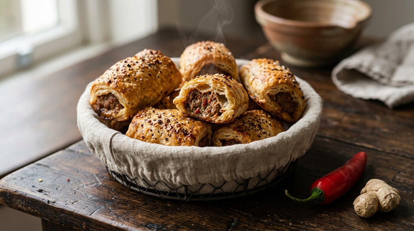 Pittige Saucijzenbroodjes recept Pittige Saucijzenbroodjes recept