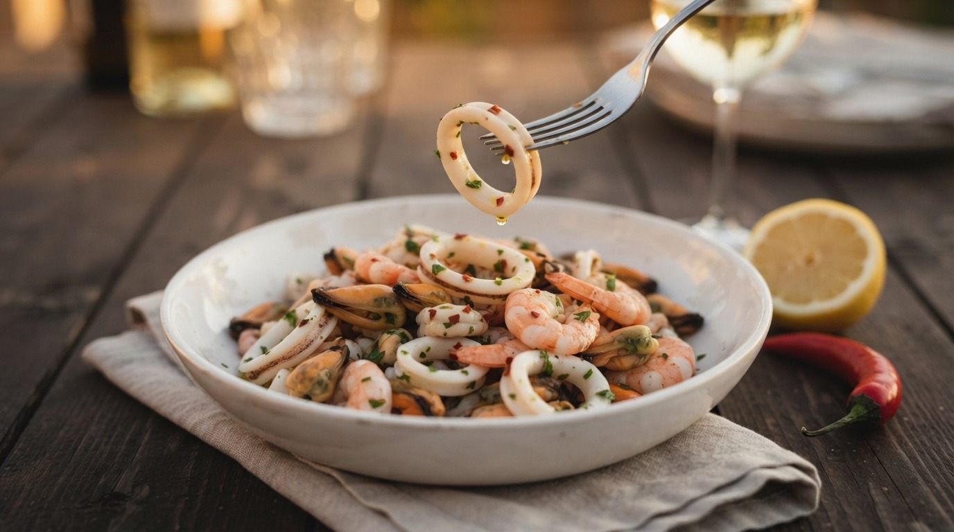 Pittige Zeevruchtensalade recept Pittige Zeevruchtensalade recept