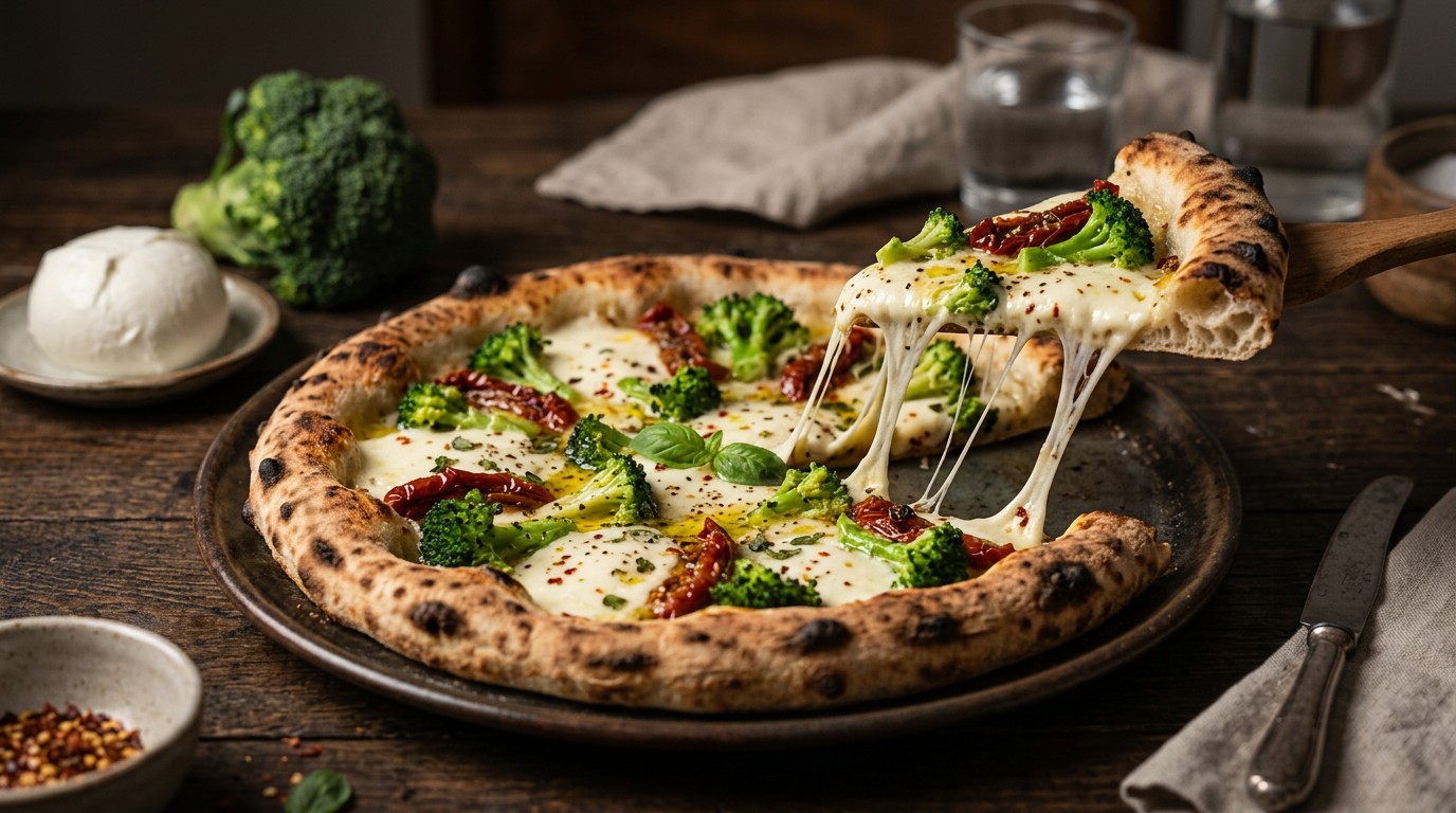 Pizza met Mozzarella en Broccoli recept Pizza met Mozzarella en Broccoli recept