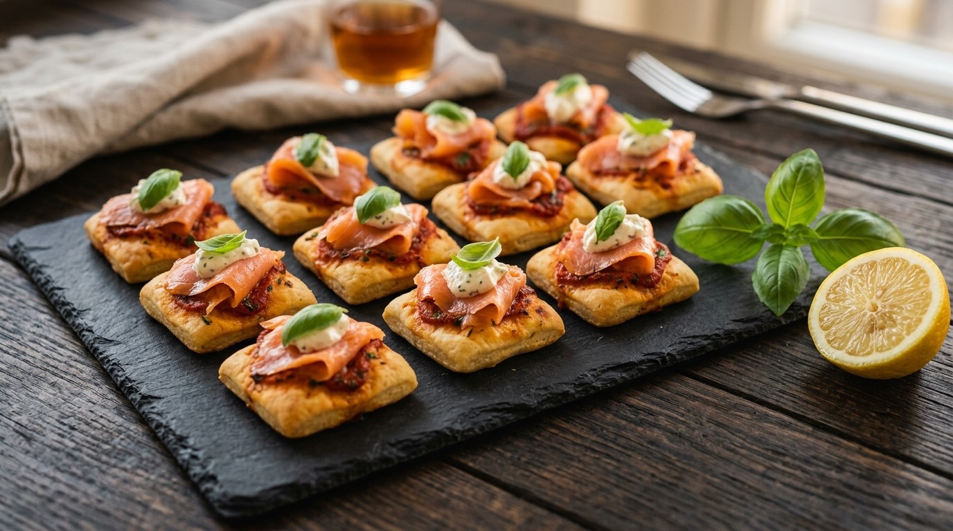 Pizzahapjes met Zalm recept Pizzahapjes met Zalm recept