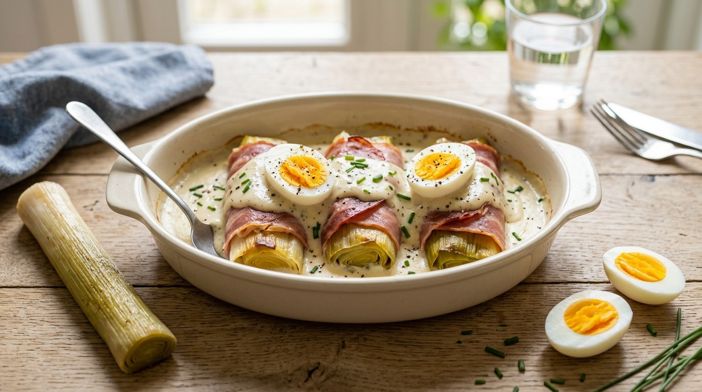 Prei met ham en ei recept Prei met ham en ei recept