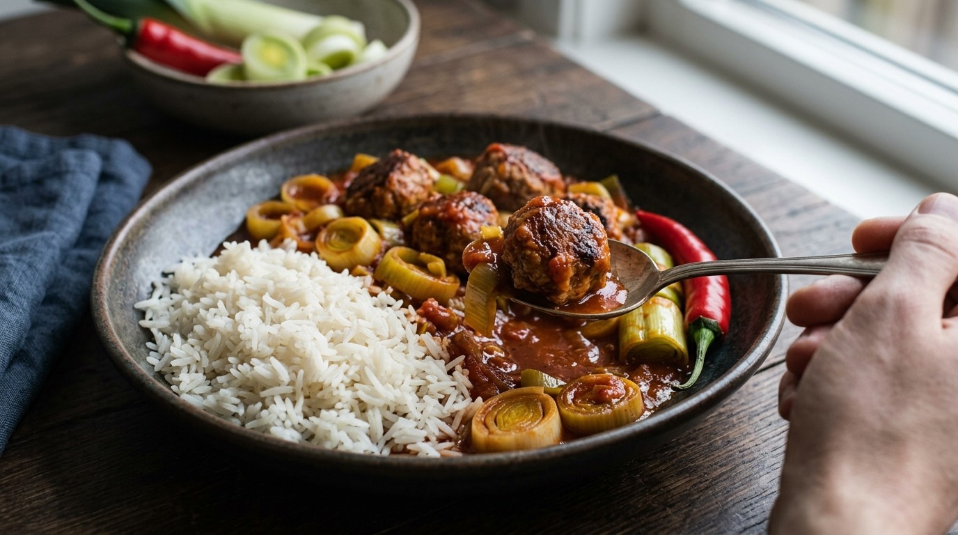 Prei met Sambalgehakt recept Prei met Sambalgehakt recept