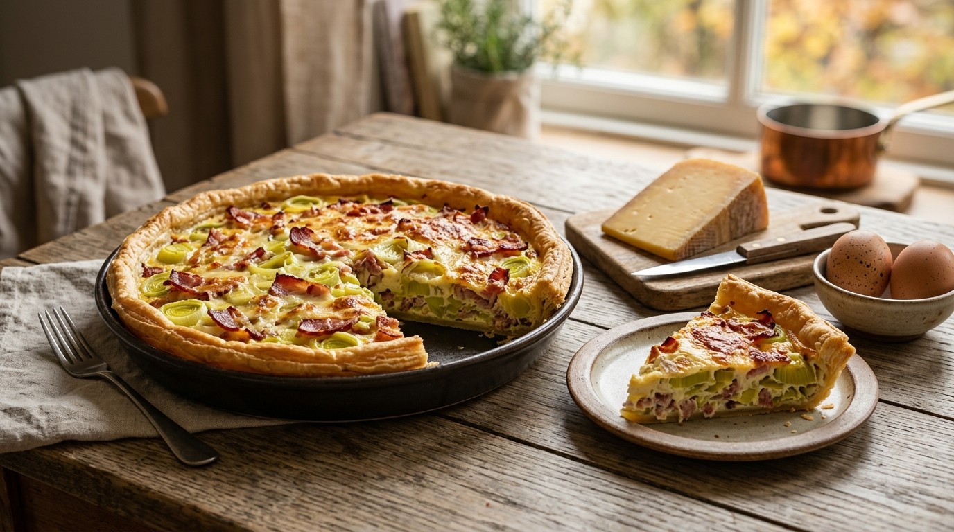 Preiquiche met Baconreepjes