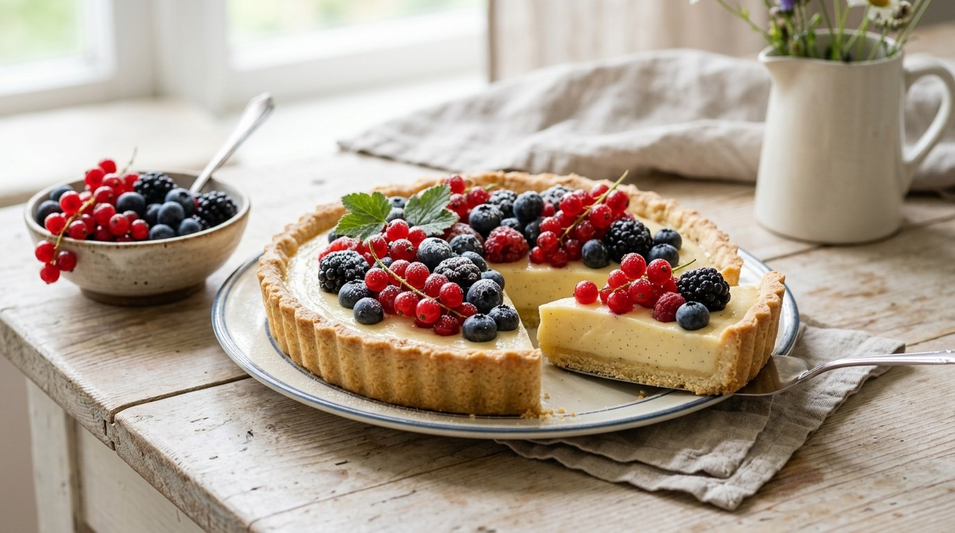 Puddingtaart met Bessen recept Puddingtaart met Bessen recept