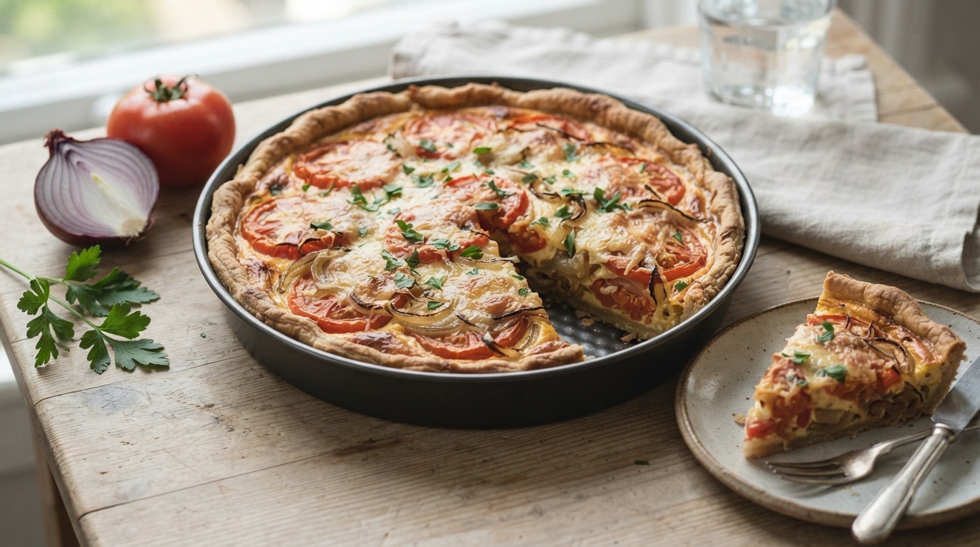 Quiche met Tomaat en Uien recept Quiche met Tomaat en Uien recept