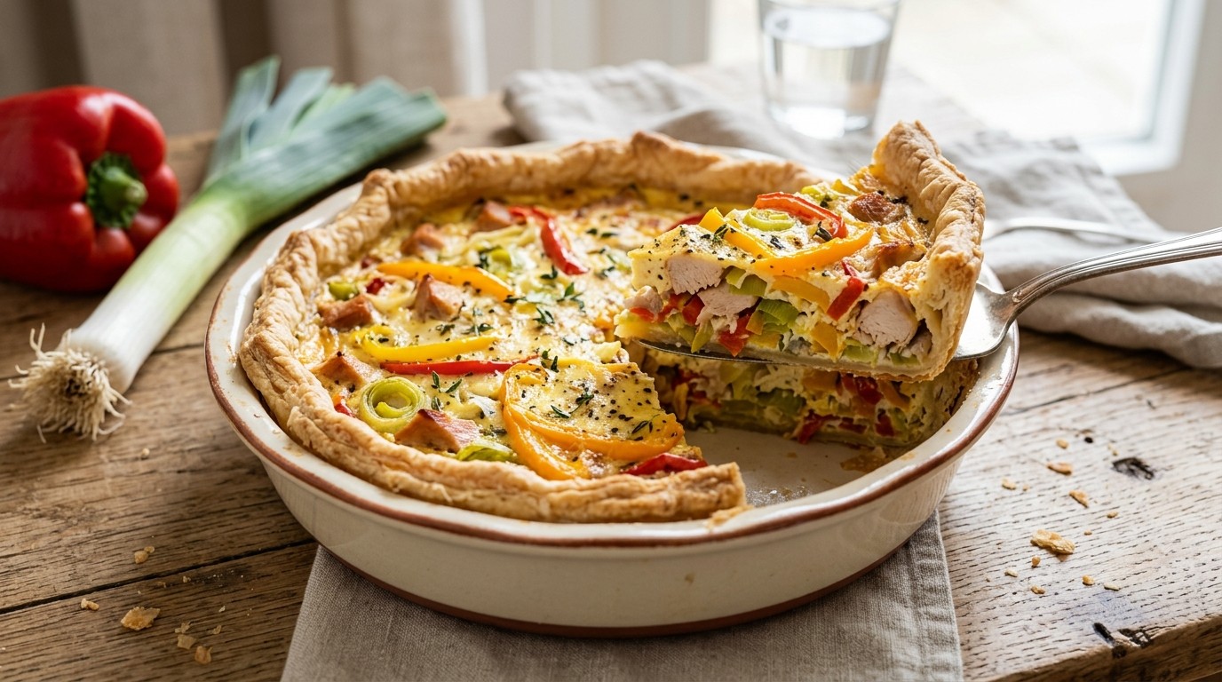 Quiche van Gerookte Kipfilet