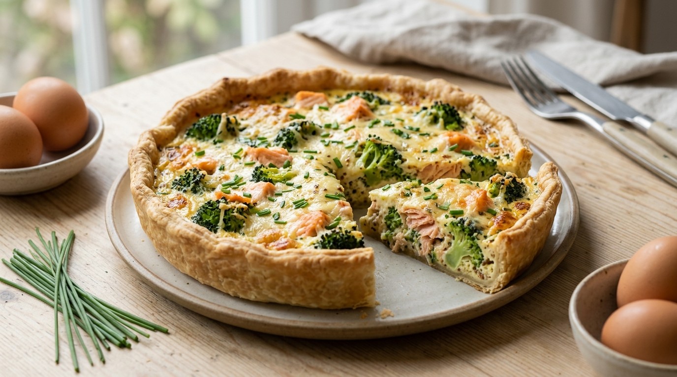 Quiche Zalm-broccoli recept Quiche Zalm-broccoli recept
