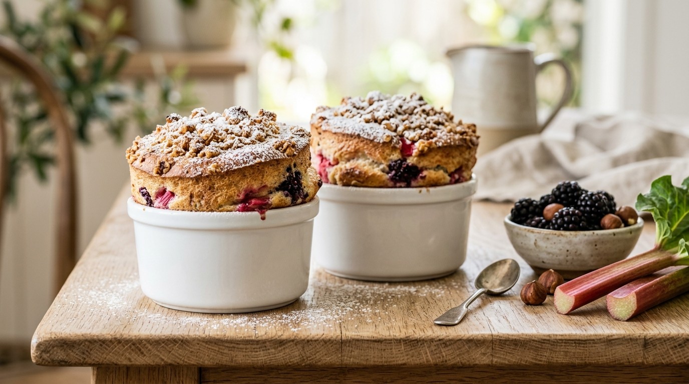 Rabarber Souffle met Crumble