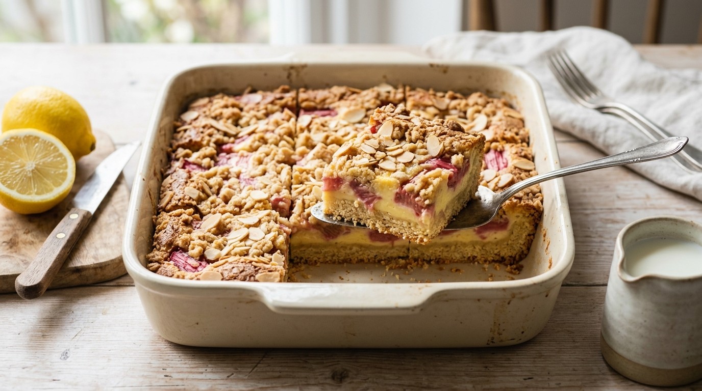 Rabarberkoek met Amandelen