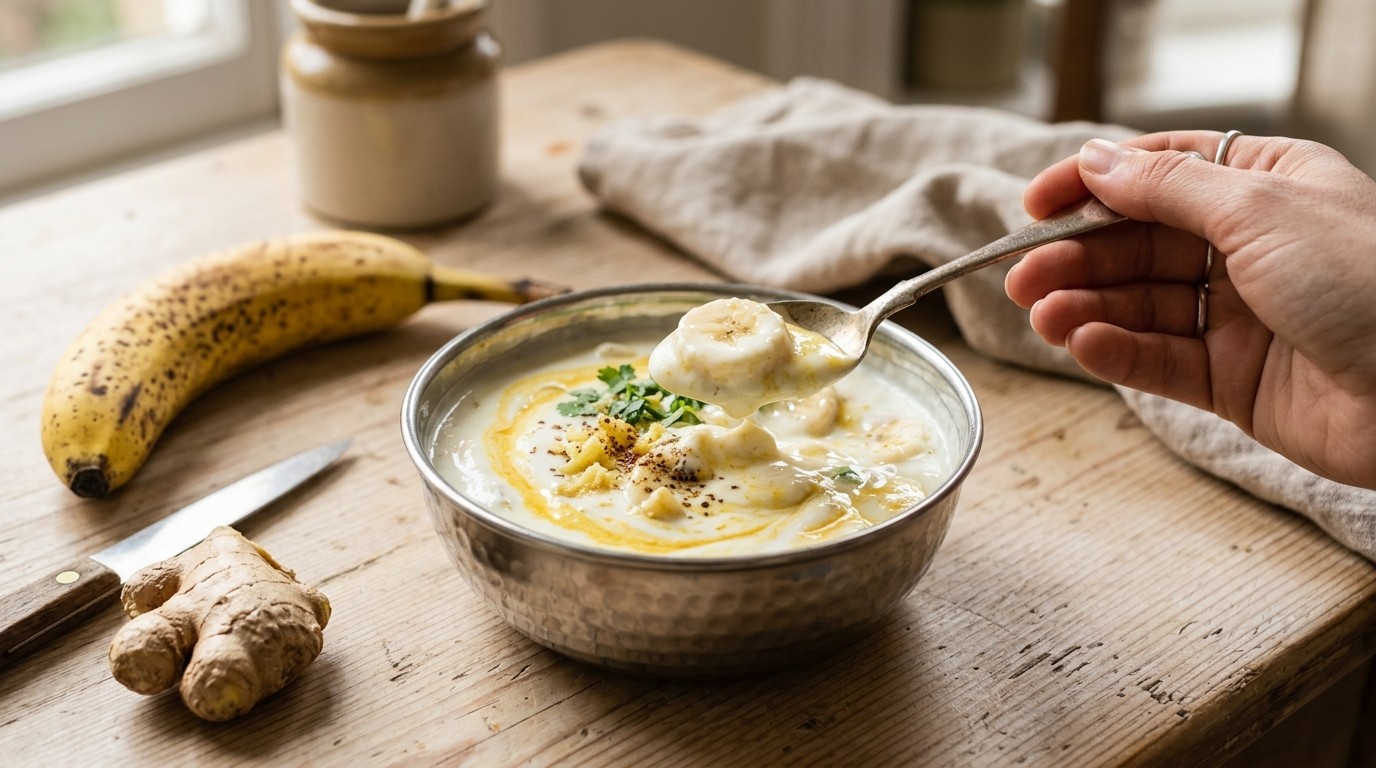 Raita met Banaan (yoghurt met Banaan)
