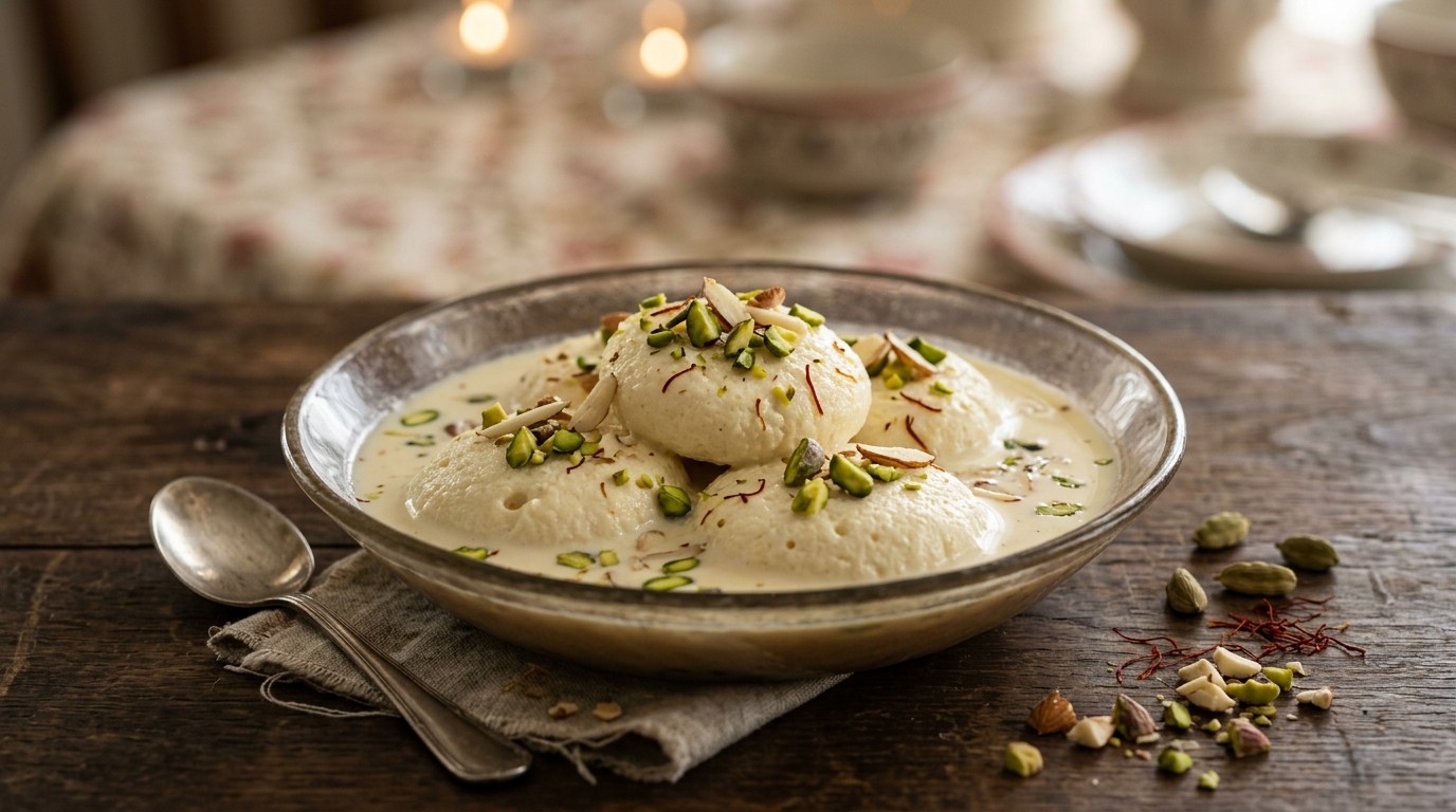 Ras o Malai (roomkaas in Zoete Roomsaus) recept Ras o Malai (roomkaas in Zoete Roomsaus) recept