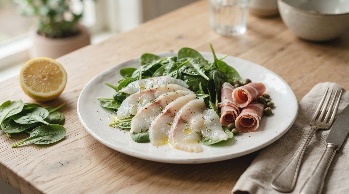 Rauwe Zeebaars op Spinazie recept Rauwe Zeebaars op Spinazie recept