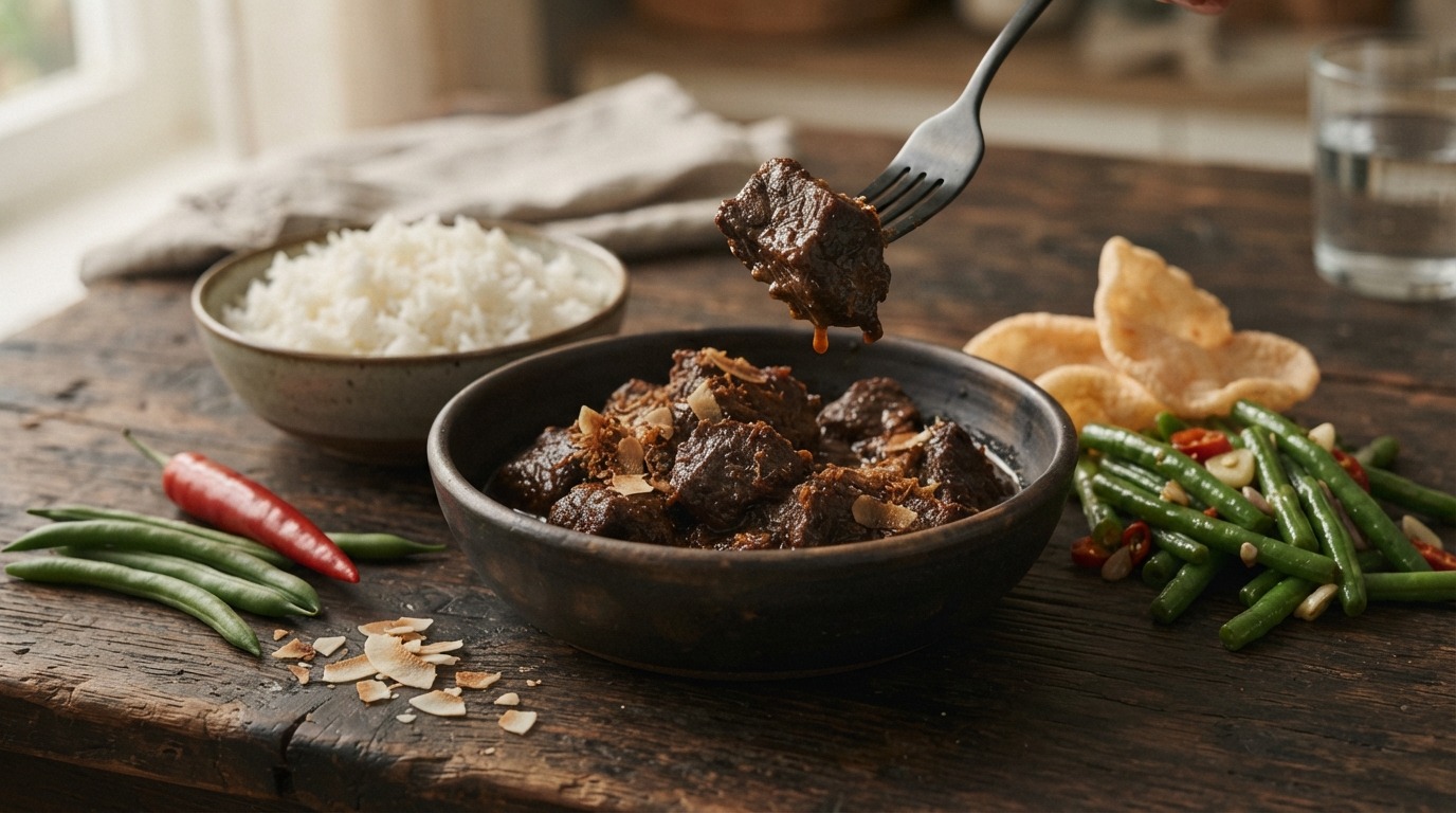 Rendang Vlees met Sperziebonen recept Rendang Vlees met Sperziebonen recept