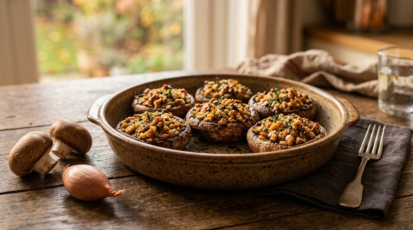 Reuzenchampignons met Notenvulling