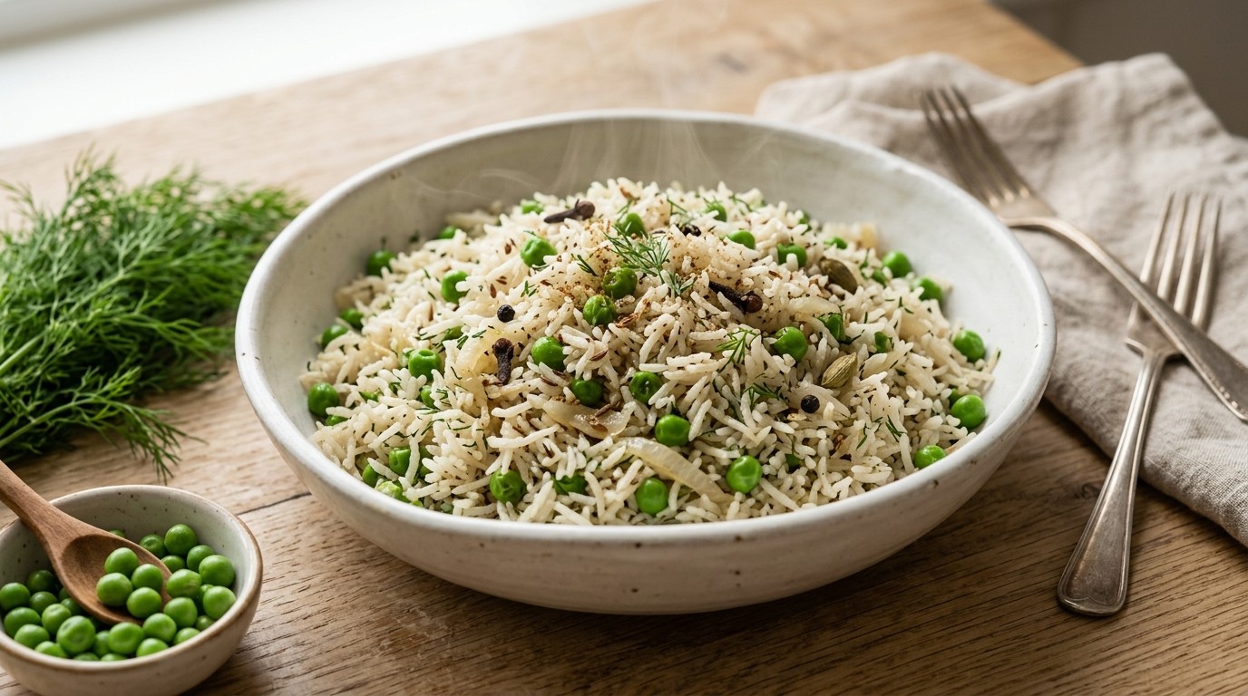 Rijst en Erwtjes met Garam Masala