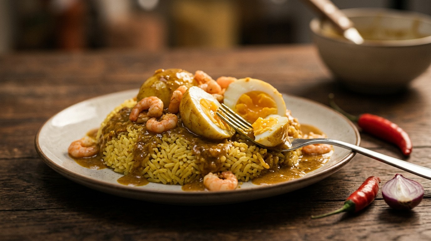 Rijst Kerrie Telor recept Rijst Kerrie Telor recept
