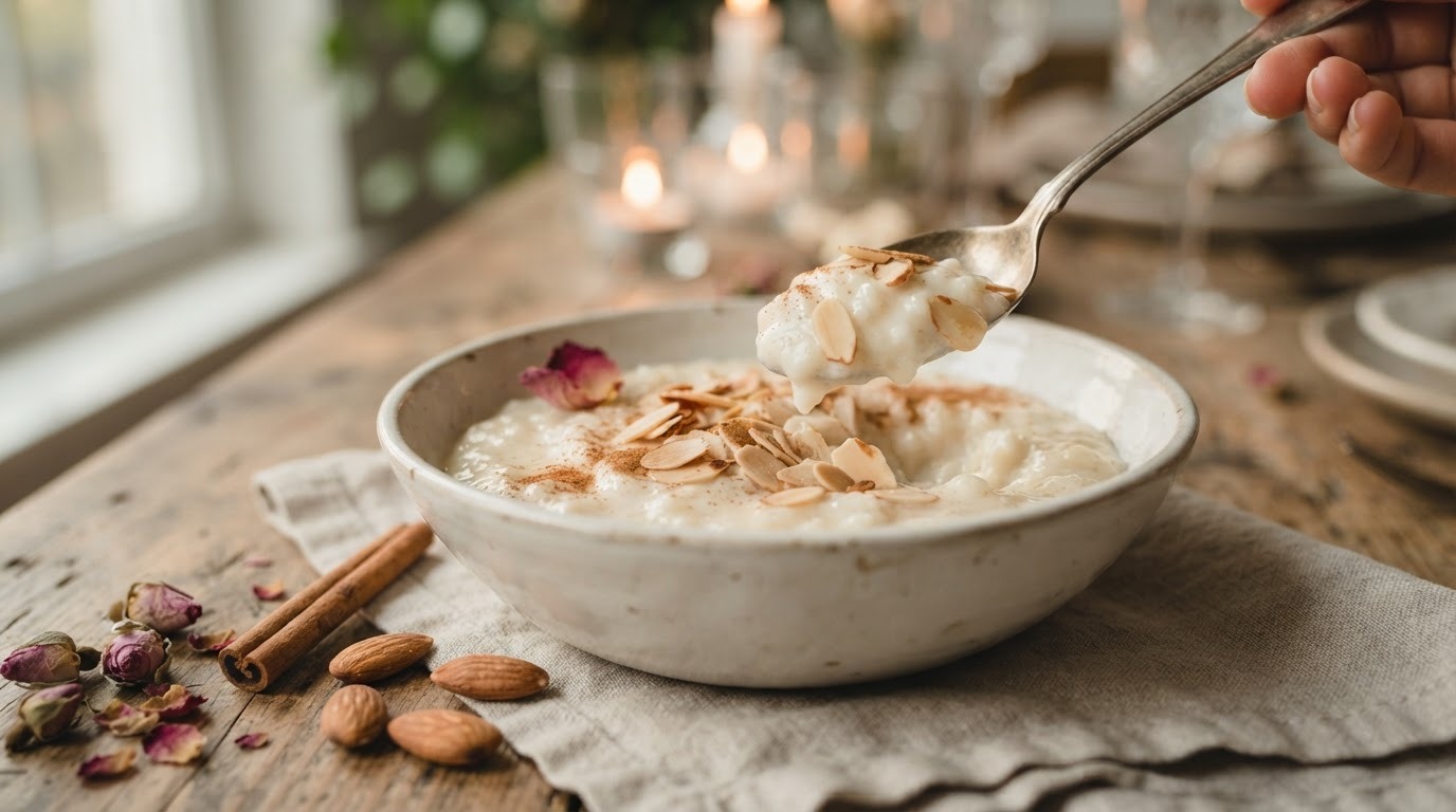 Rijstcreme met Rozenwater