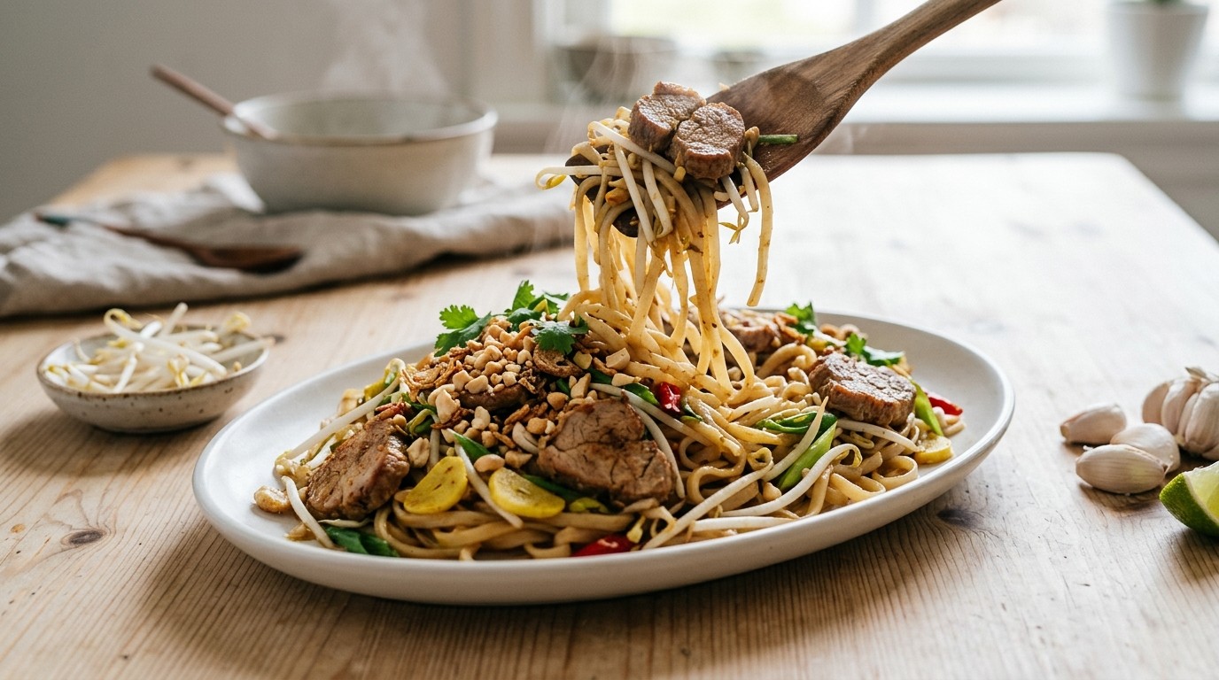 Rijstmie met Varkensvlees