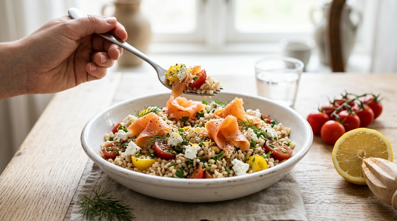 Rijstsalade met Gerookte Zalm