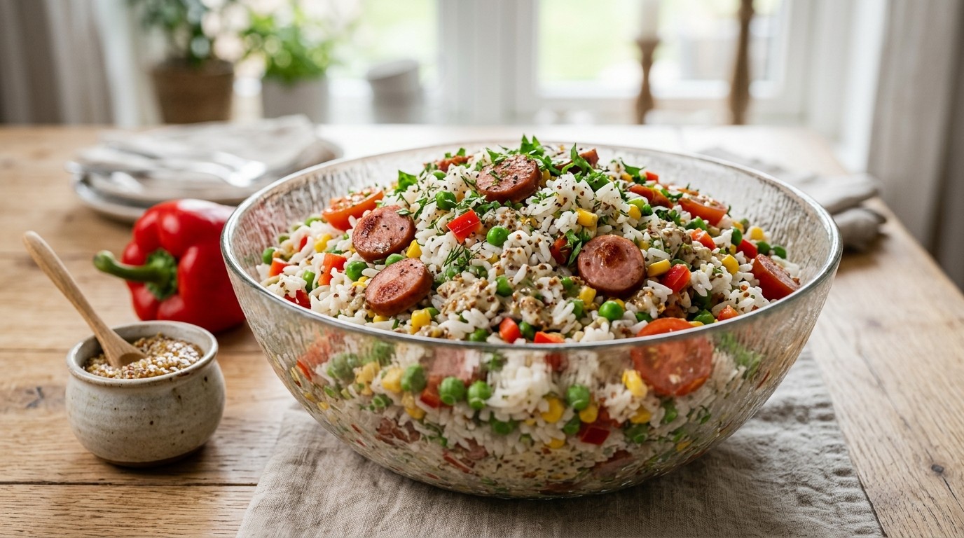 Rijstsalade met Mosterdsaus recept Rijstsalade met Mosterdsaus recept