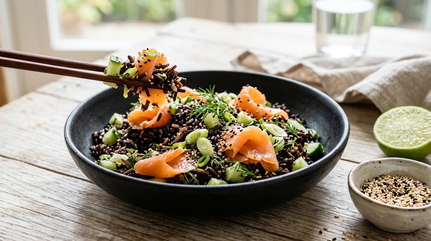 Rijstsalade met Zalm en Sesam recept Rijstsalade met Zalm en Sesam recept