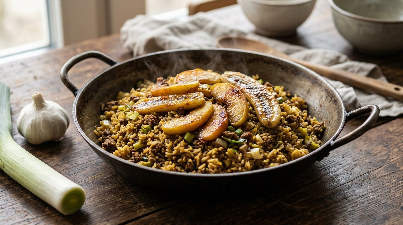 Rijstschotel met Appel en Banaan