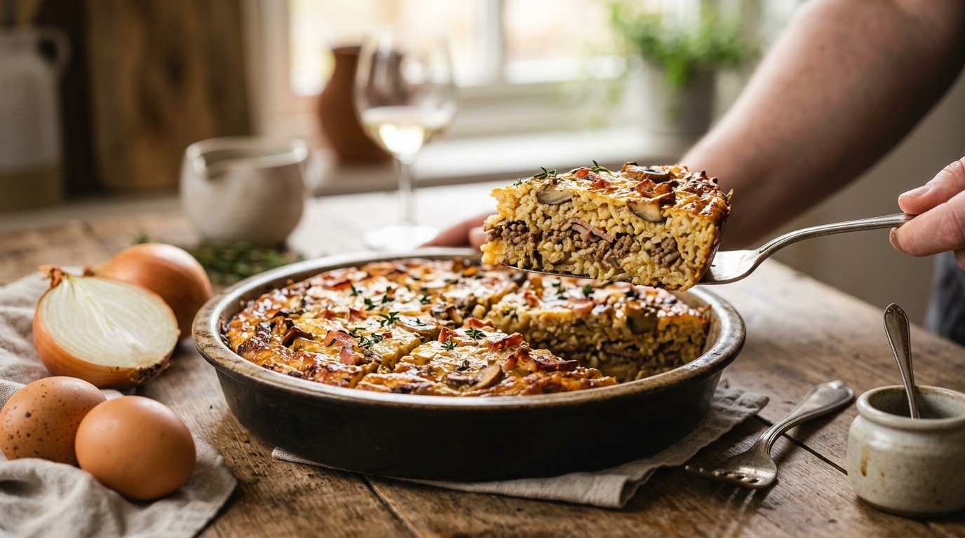 Rijsttaart met Champignons