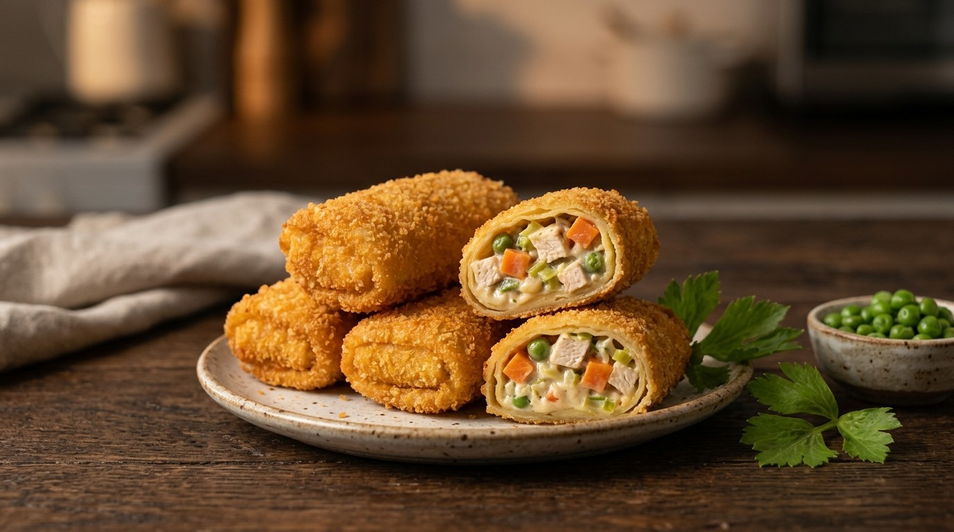 Risolles (flensjes Gevuld met Kippenragout)