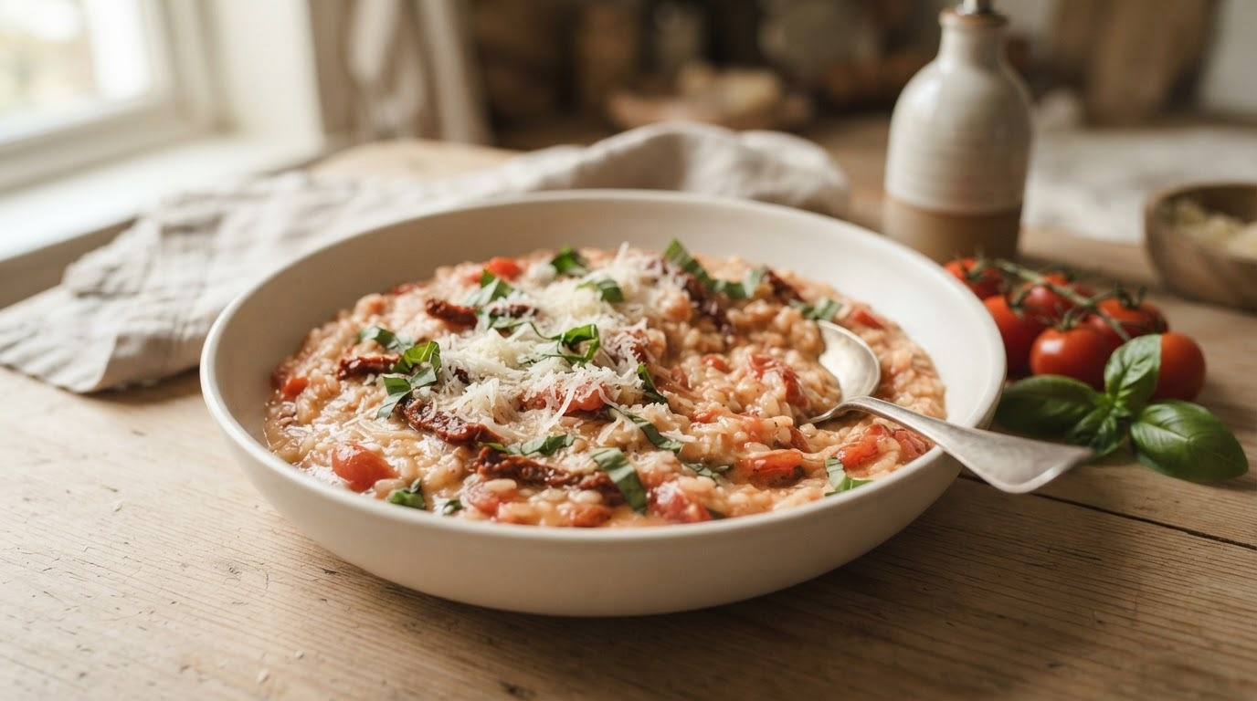 Risotto met Tomaat en Basilicum