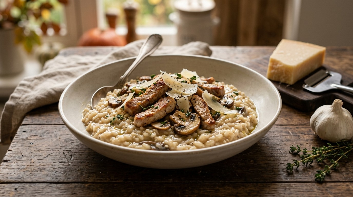Risotto met Varkensvlees en Champignons