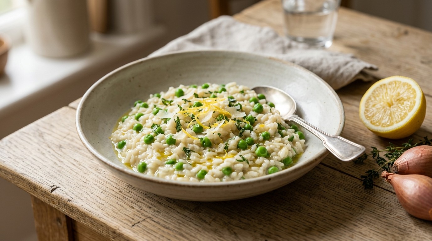 Risotto met Verse Doperwtjes