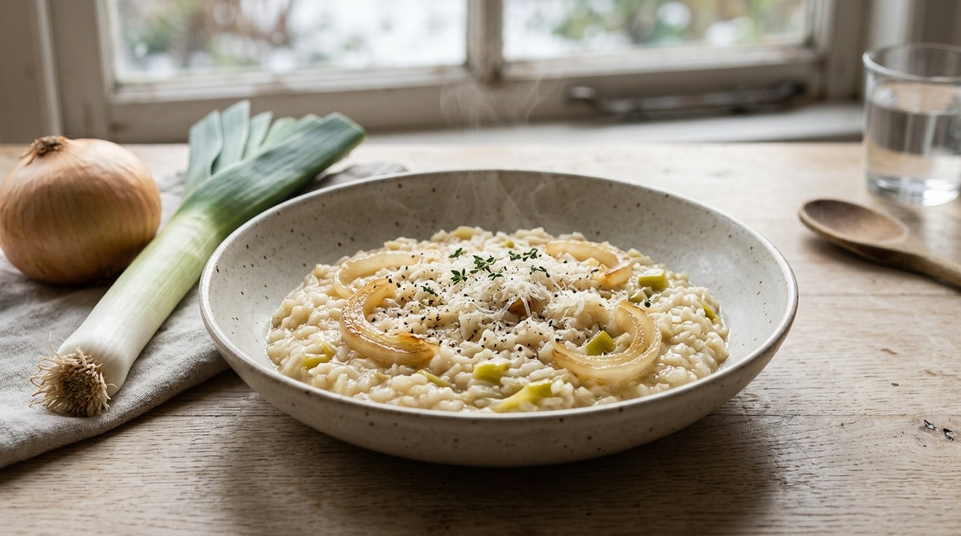 Risotto met Zoete ui en Prei