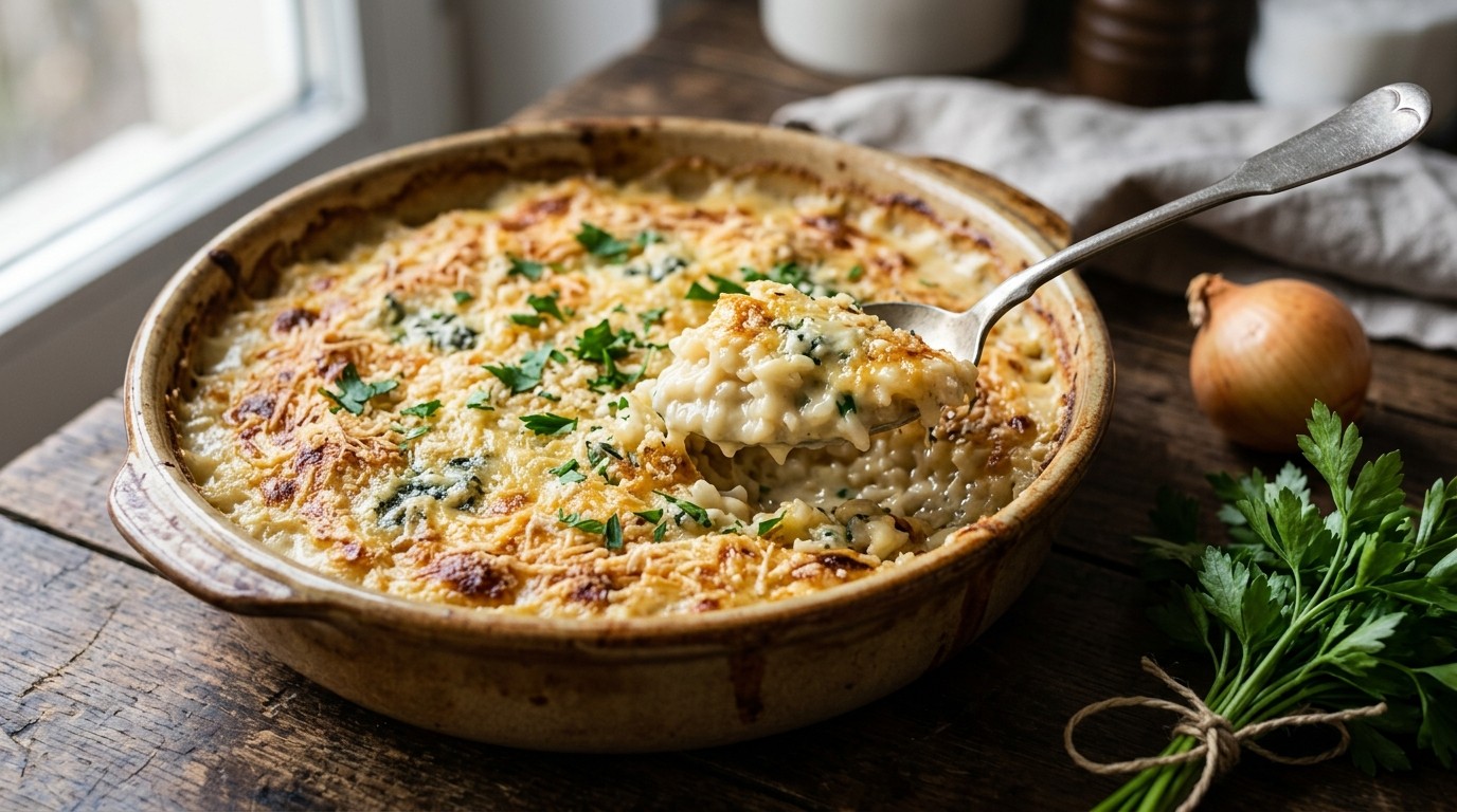 Risottogratin met Boursin au Roquefort