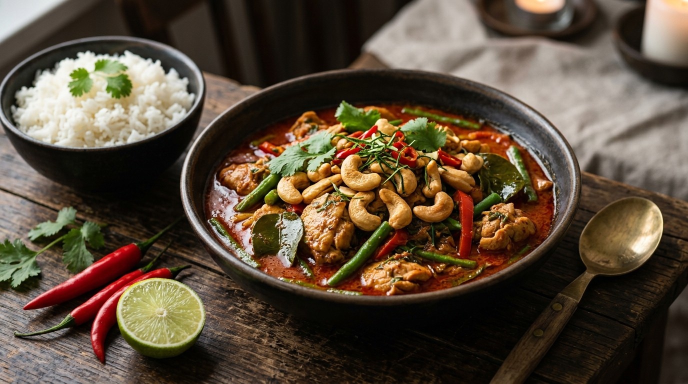 Rode Kipcurry met Cashewnoten recept Rode Kipcurry met Cashewnoten recept