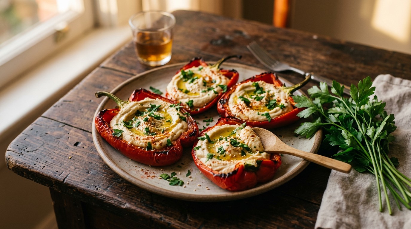 Rode Paprika met Hummus recept Rode Paprika met Hummus recept