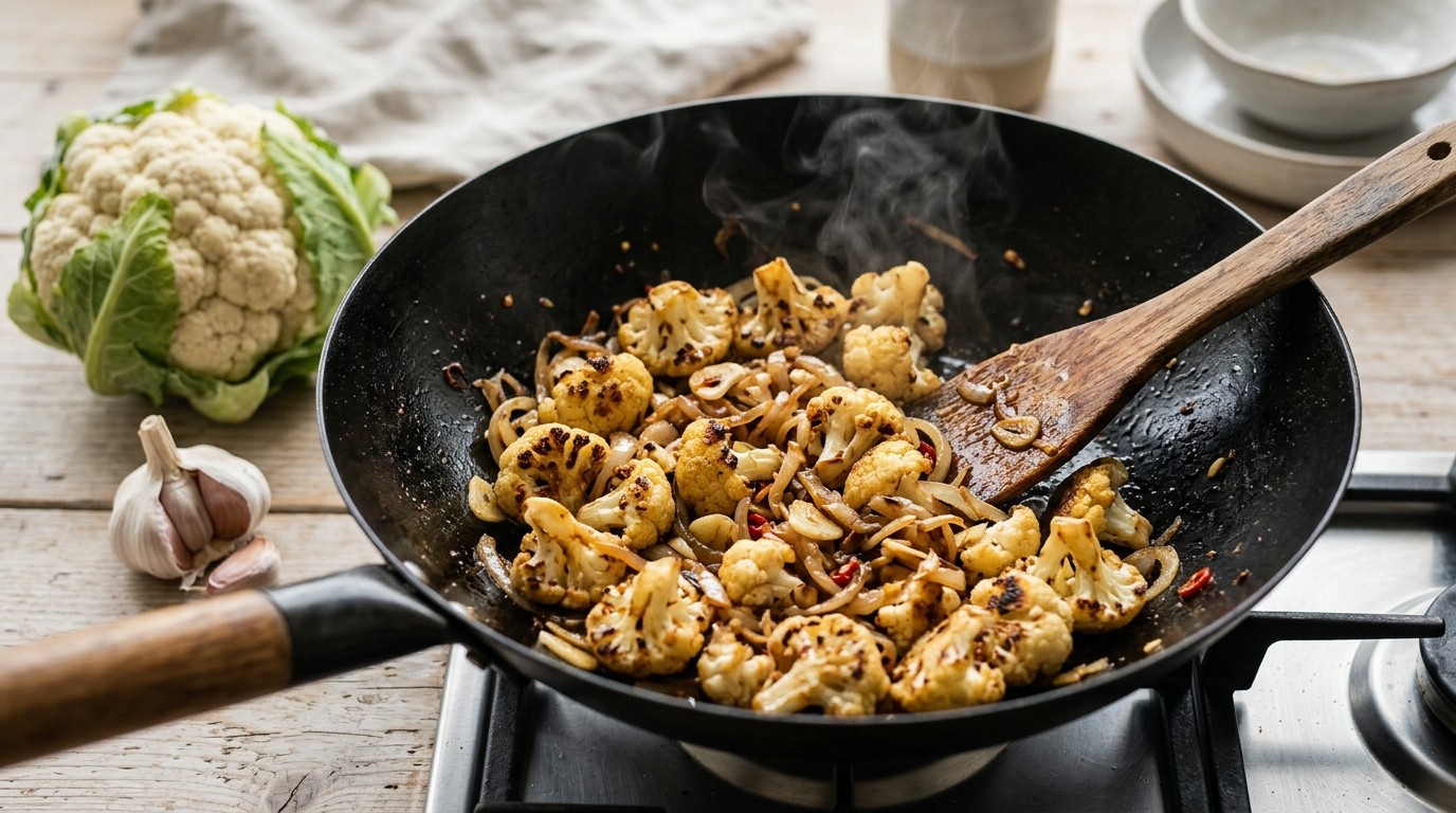Roerbak Bloemkool recept Roerbak Bloemkool recept