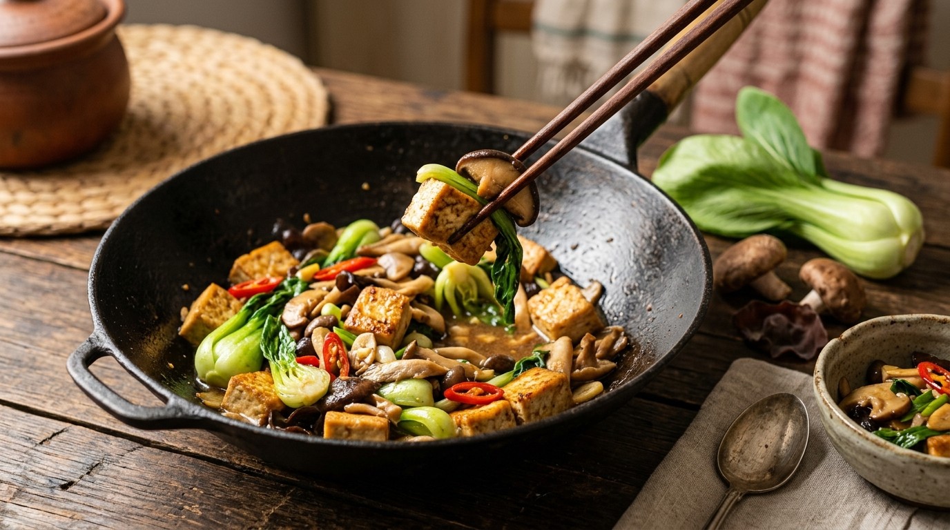 Roerbak Paddestoelen en Tofu recept Roerbak Paddestoelen en Tofu recept