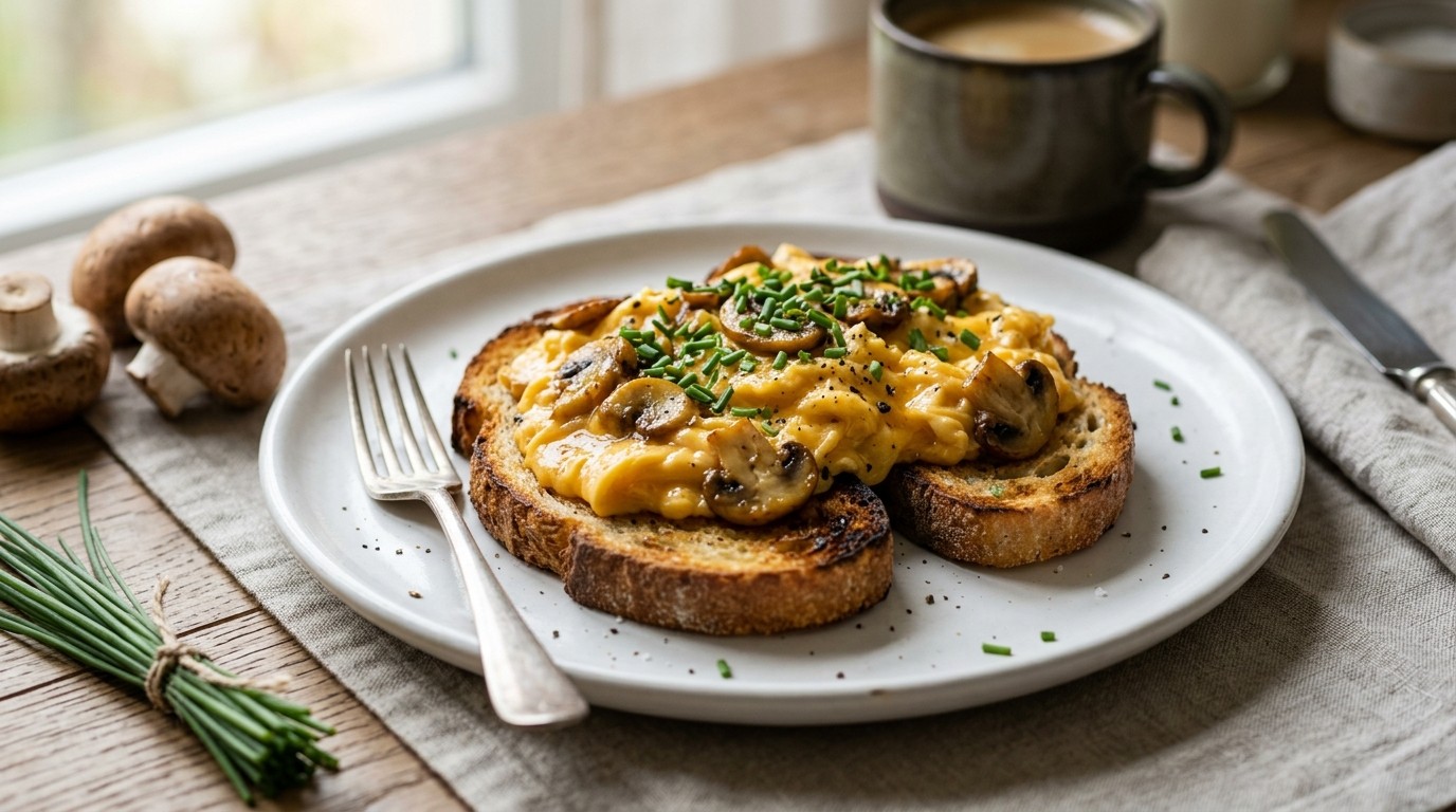 Roerei met Champignons