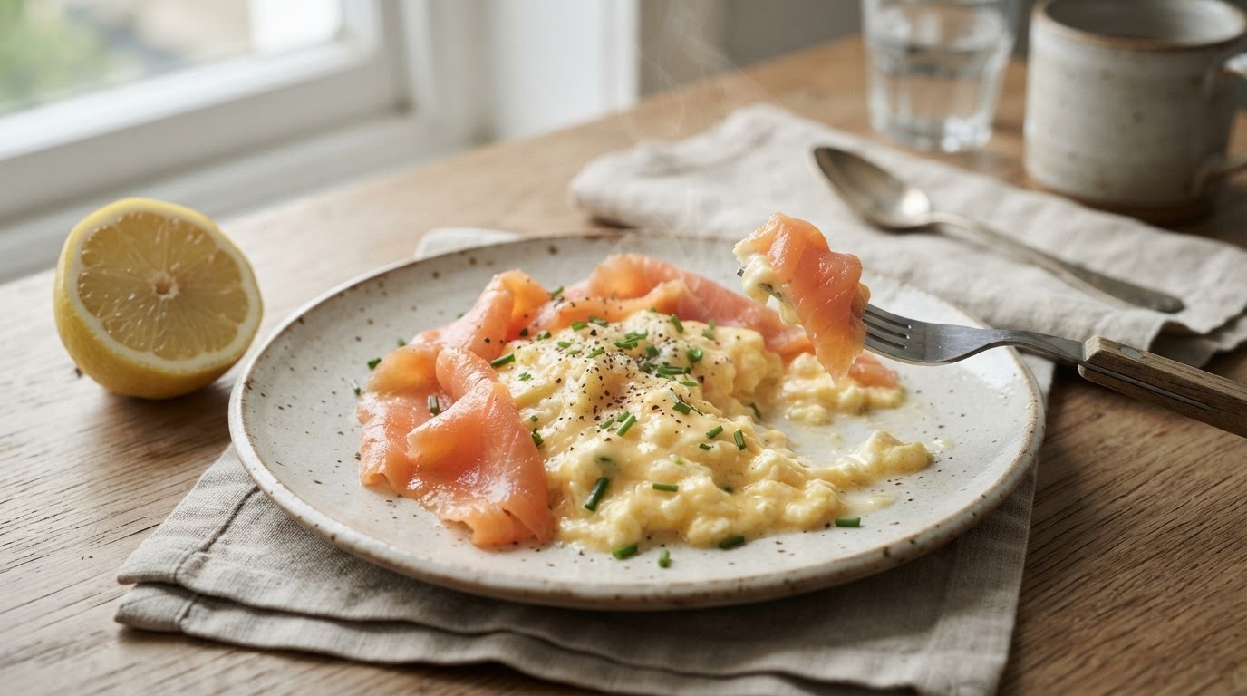 Roerei met Gerookte Zalm