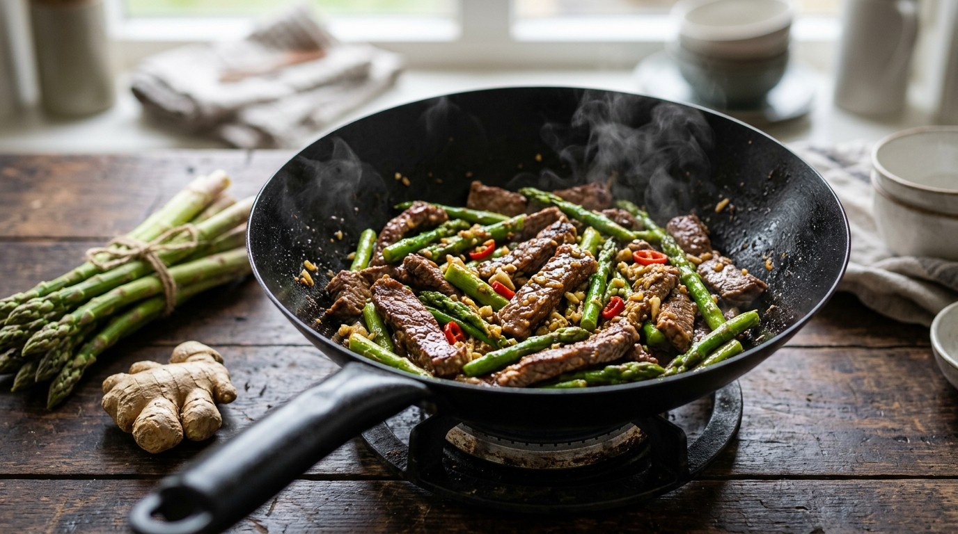 Roergebakken Biefstuk met Asperges
