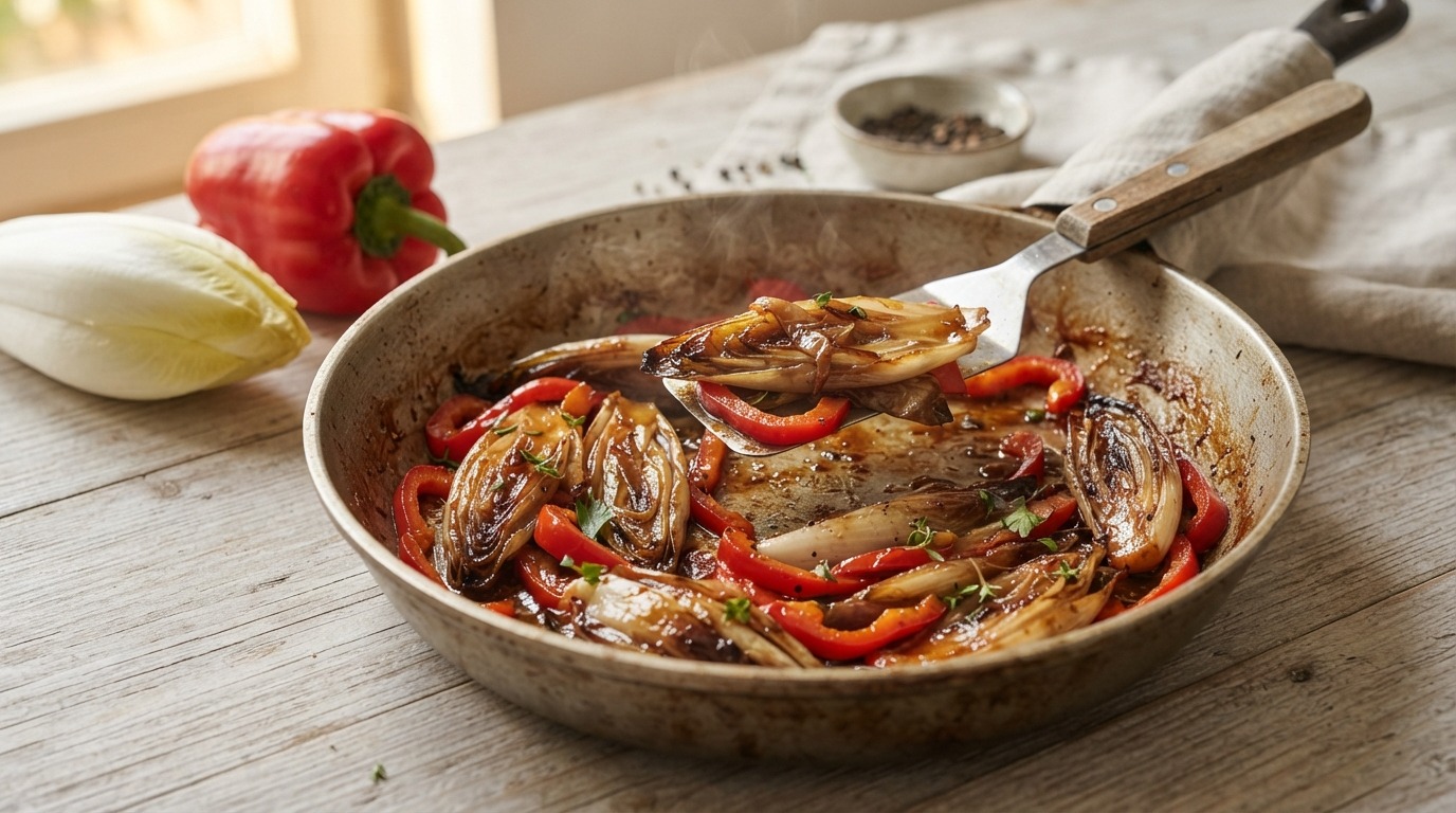 Roergebakken Witlof met Paprika