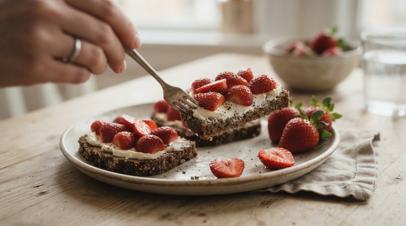 Roggebrood Aardbeien