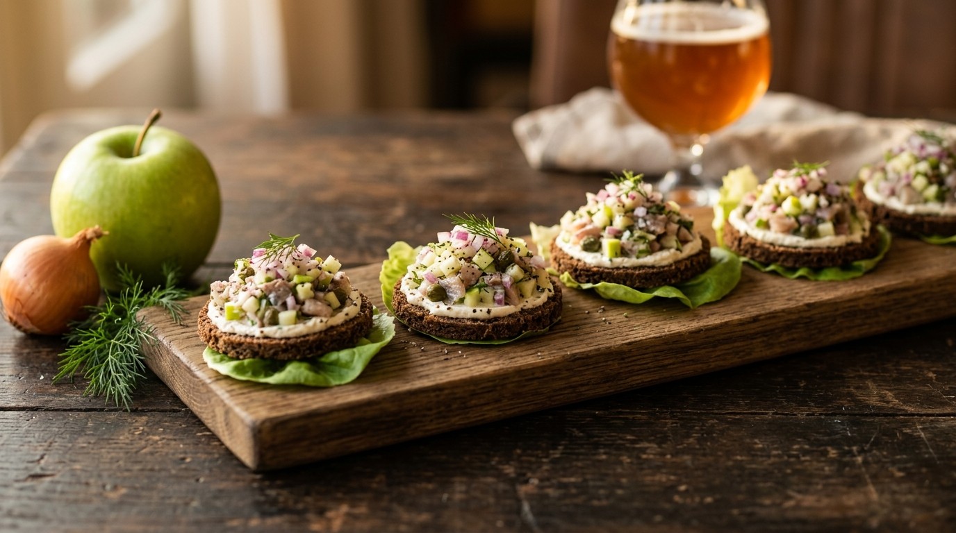 Roggebroodrondjes met Haringtartaar recept Roggebroodrondjes met Haringtartaar recept