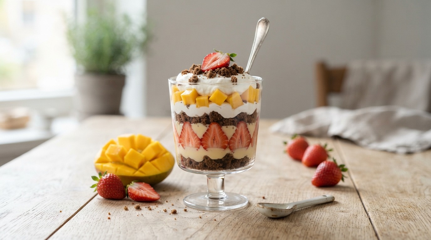 Roggebroodtrifle met Mango