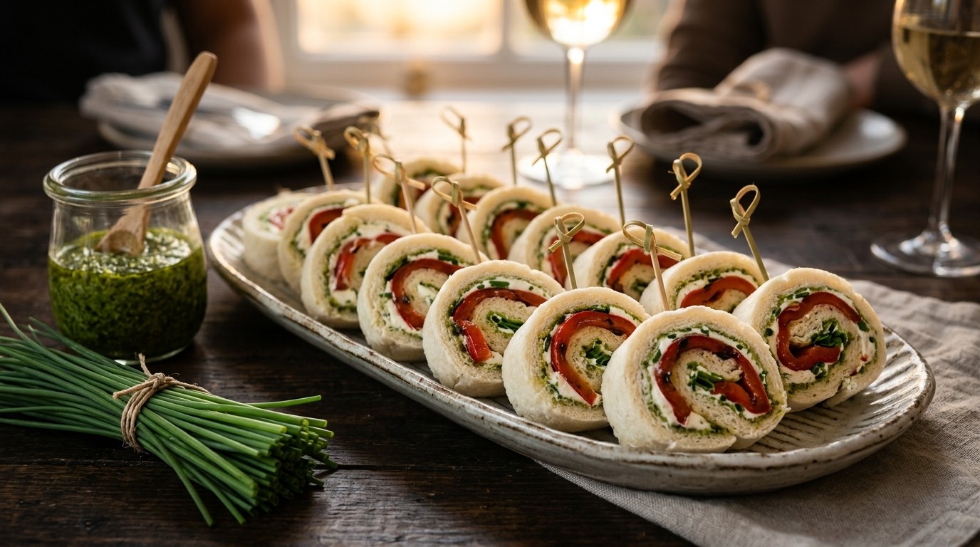 Rolletjes Brood met Pesto en Paprika recept Rolletjes Brood met Pesto en Paprika recept