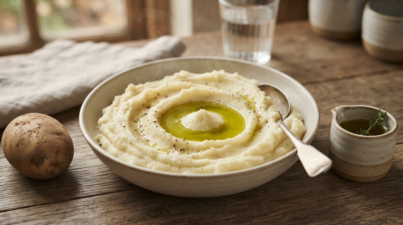 Romige Aardappelpuree met Olijfolie